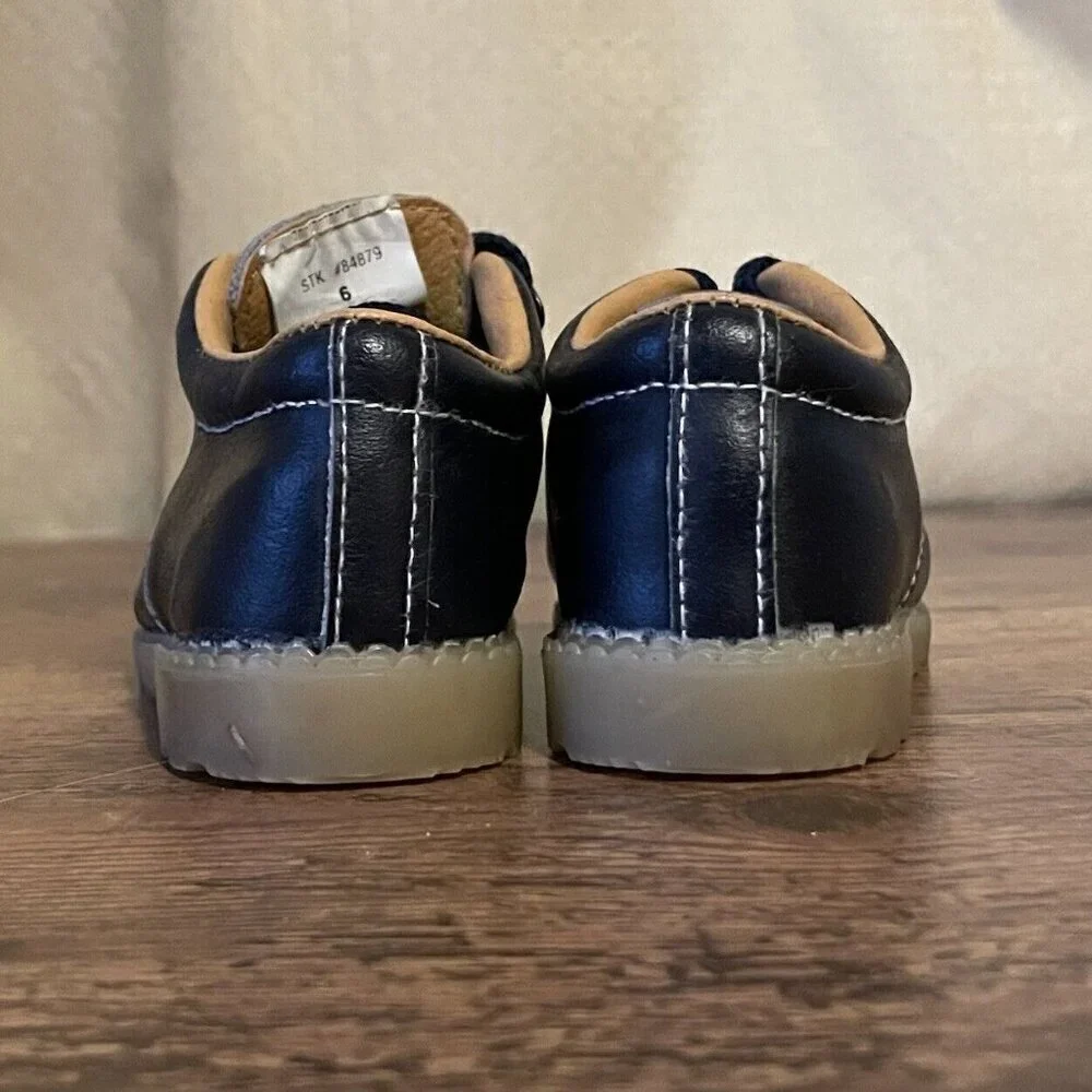 Vintage 1970s Playclothes Little Boys Shoes Sz 6 Navy Blue Loafer Toddler